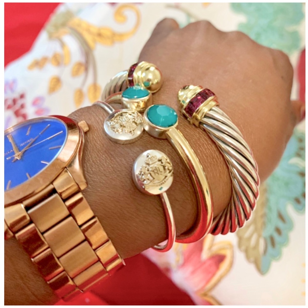 💯🦄 DY RENAISSANCE 14K Dome /Ruby Hinged Bracelet - Picture 6 of 9